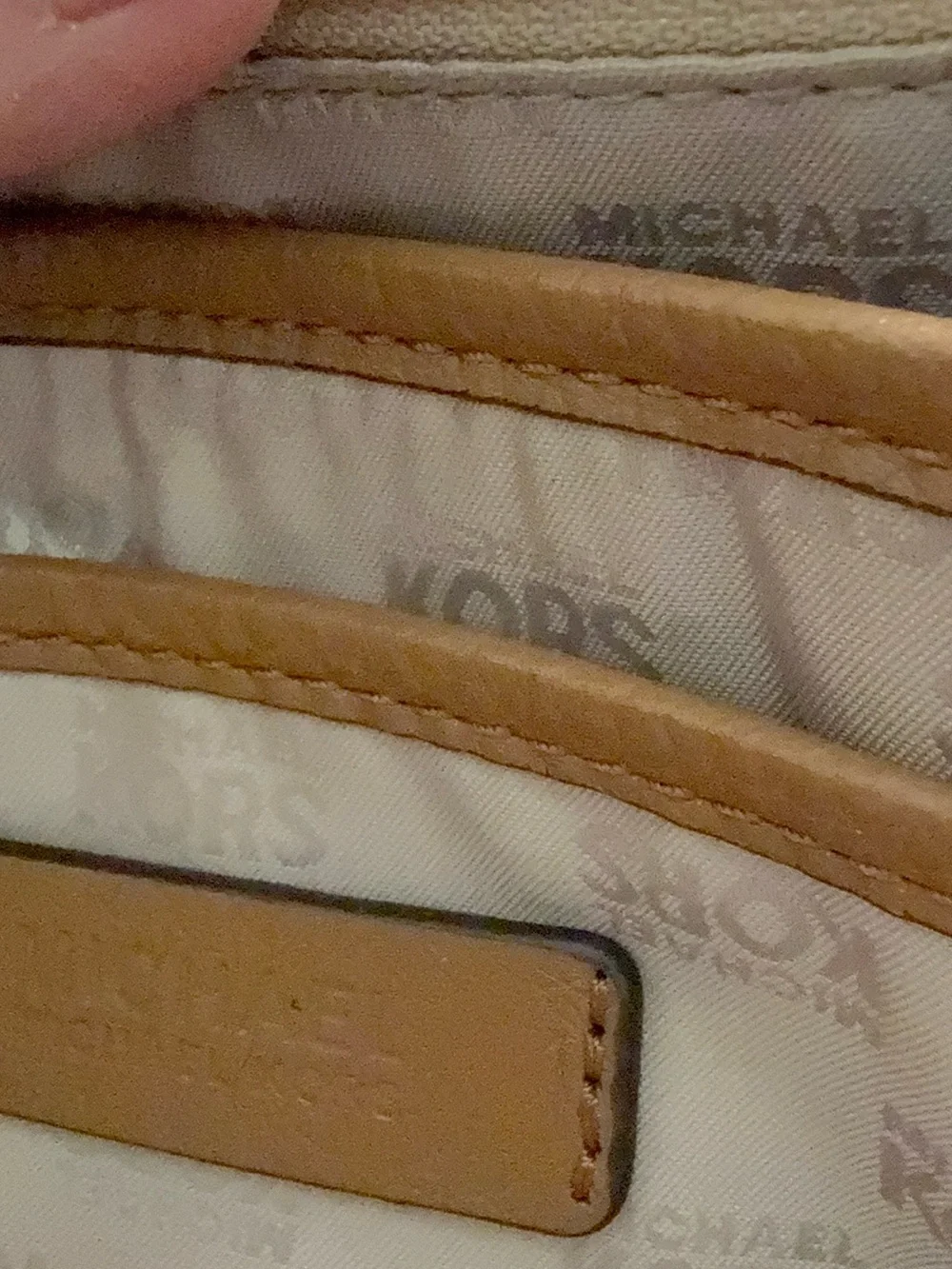 Michael Kors Cream & Brown MK Logo Backpack